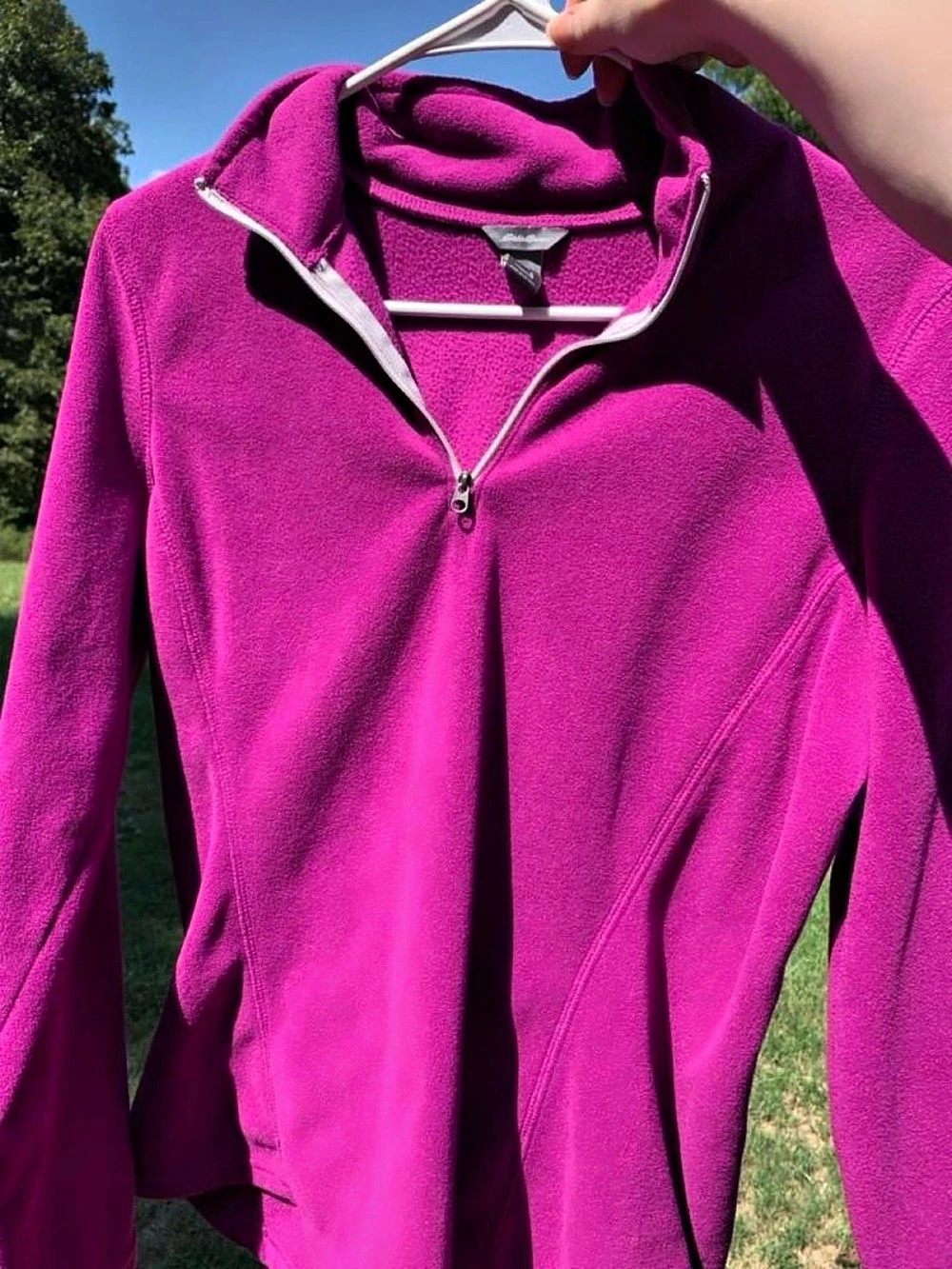 Eddie Bauer Fleece 1/4-Zip Pullover Women'Small Pink Small